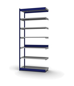 Fachboden-Rohrregal Anbauregal RR, 3.000×1.325×500 mm, verzinkt