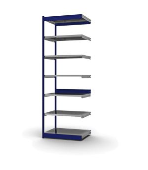 Fachboden-Rohrregal Anbauregal RR, 3.000×1.025×600 mm, verzinkt