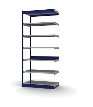 Fachboden-Rohrregal Anbauregal RR, 3.000×1.325×600 mm, verzinkt