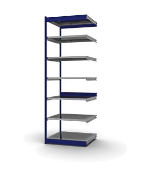 Fachboden-Rohrregal Anbauregal RR, 3.000×1.025×800 mm, verzinkt