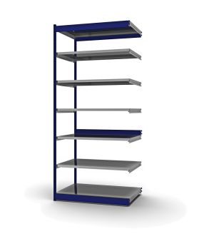 Fachboden-Rohrregal Anbauregal RR, 3.000×1.325×800 mm, verzinkt