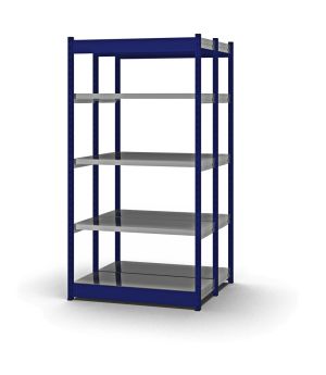 Fachboden-Rohrregal Grundregal RR, 2.000×1.025×400 mm, verzinkt
