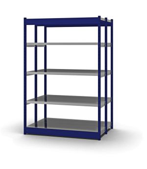 Fachboden-Rohrregal Grundregal RR, 2.000×1.325×400 mm, verzinkt