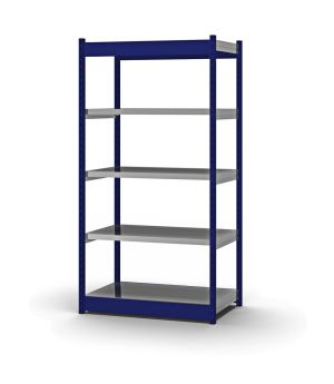 Fachboden-Rohrregal Grundregal RR, 2.000×1.025×500 mm, verzinkt