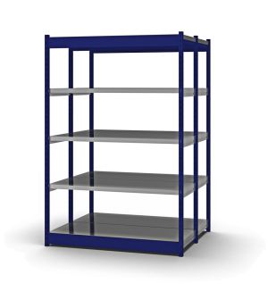 Fachboden-Rohrregal Grundregal RR, 2.000×1.325×500 mm, verzinkt