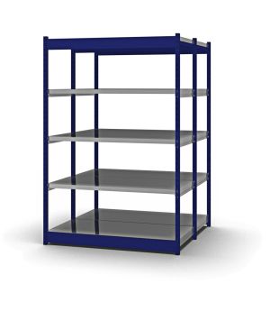 Fachboden-Rohrregal Grundregal RR, 2.000×1.325×600 mm, verzinkt