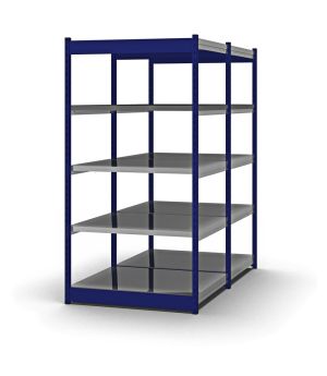 Fachboden-Rohrregal Grundregal RR, 2.000×1.025×800 mm, verzinkt