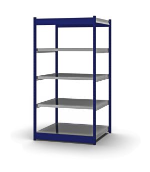 Fachboden-Rohrregal Grundregal RR, 2.000×1.025×800 mm, verzinkt