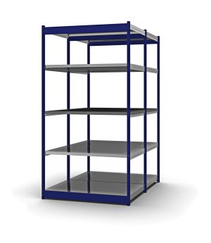 Fachboden-Rohrregal Grundregal RR, 2.000×1.325×800 mm, verzinkt