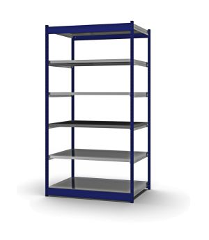 Fachboden-Rohrregal Grundregal RR, 2.000×1.325×800 mm, verzinkt