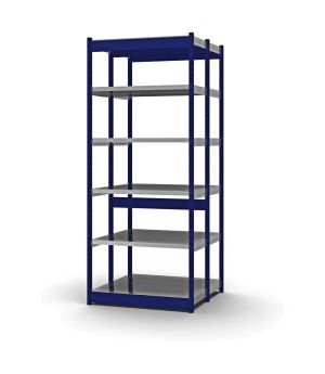 Fachboden-Rohrregal Grundregal RR, 2.500×1.025×400 mm, verzinkt