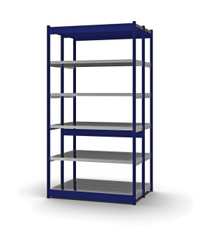Fachboden-Rohrregal Grundregal RR, 2.500×1.325×400 mm, verzinkt
