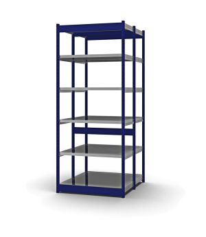 Fachboden-Rohrregal Grundregal RR, 2.500×1.025×500 mm, verzinkt