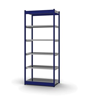 Fachboden-Rohrregal Grundregal RR, 2.500×1.025×500 mm, verzinkt
