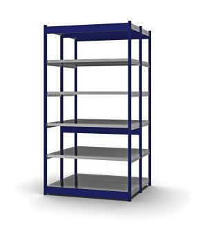 Fachboden-Rohrregal Grundregal RR, 2.500×1.325×500 mm, verzinkt