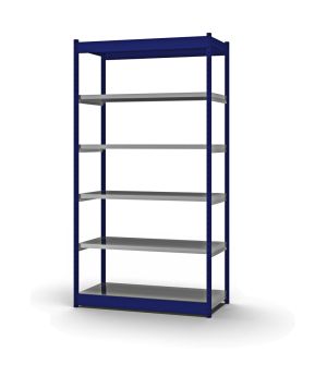 Fachboden-Rohrregal Grundregal RR, 2.500×1.325×500 mm, verzinkt