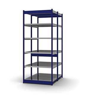Fachboden-Rohrregal Grundregal RR, 2.500×1.025×600 mm, verzinkt