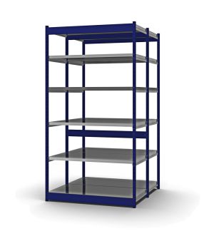 Fachboden-Rohrregal Grundregal RR, 2.500×1.325×600 mm, verzinkt