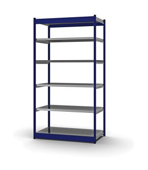 Fachboden-Rohrregal Grundregal RR, 2.500×1.325×600 mm, verzinkt