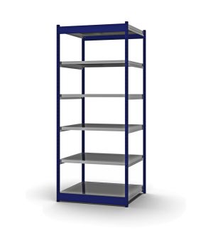 Fachboden-Rohrregal Grundregal RR, 2.500×1.025×800 mm, verzinkt