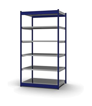 Fachboden-Rohrregal Grundregal RR, 2.500×1.325×800 mm, verzinkt