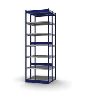 Fachboden-Rohrregal Grundregal RR, 3.000×1.025×400 mm, verzinkt