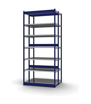 Fachboden-Rohrregal Grundregal RR, 3.000×1.325×400 mm, verzinkt