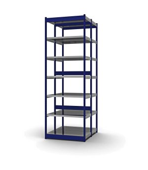 Fachboden-Rohrregal Grundregal RR, 3.000×1.025×500 mm, verzinkt