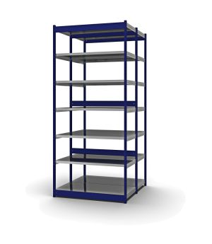 Fachboden-Rohrregal Grundregal RR, 3.000×1.325×600 mm, verzinkt