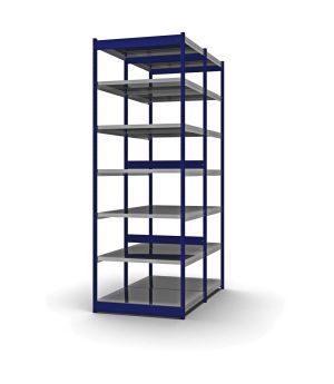 Fachboden-Rohrregal Grundregal RR, 3.000×1.025×800 mm, verzinkt