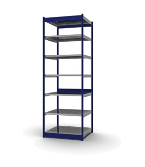 Fachboden-Rohrregal Grundregal RR, 3.000×1.025×800 mm, verzinkt