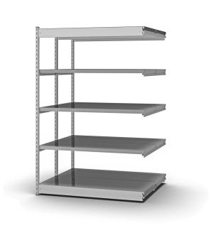 Fachboden-Rohrregal Anbauregal RR, 2.000×1.025×400 mm, verzinkt