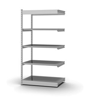 Fachboden-Rohrregal Anbauregal RR, 2.000×1.325×400 mm, verzinkt