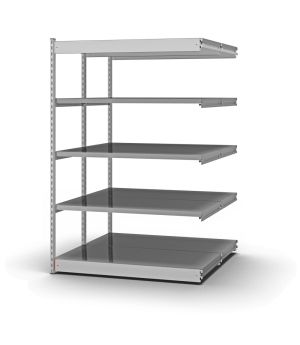 Fachboden-Rohrregal Anbauregal RR, 2.000×1.025×500 mm, verzinkt