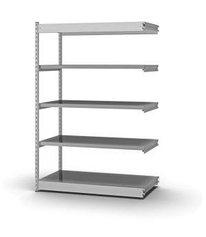Fachboden-Rohrregal Anbauregal RR, 2.000×1.025×500 mm, verzinkt