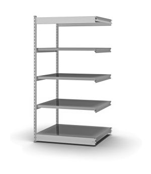 Fachboden-Rohrregal Anbauregal RR, 2.000×1.325×500 mm, verzinkt