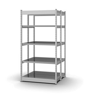 Fachboden-Rohrregal Anbauregal RR, 3.000×1.325×600 mm, verzinkt