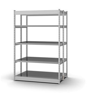 Fachboden-Rohrregal Anbauregal RR, 3.000×1.025×800 mm, verzinkt