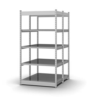 Fachboden-Rohrregal Anbauregal RR, 3.000×1.325×800 mm, verzinkt