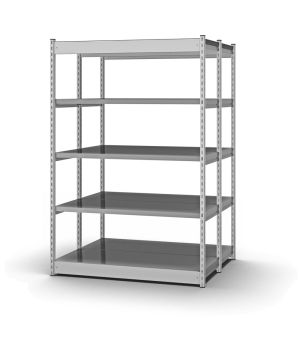 Fachboden-Rohrregal Grundregal RR, 2.000×1.025×400 mm, verzinkt