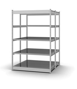 Fachboden-Rohrregal Grundregal RR, 2.000×1.025×500 mm, verzinkt