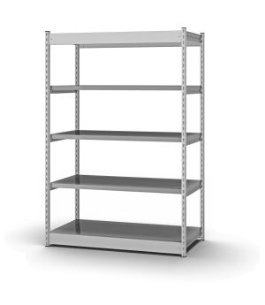 Fachboden-Rohrregal Grundregal RR, 2.000×1.025×500 mm, verzinkt