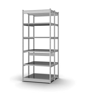 Fachboden-Rohrregal Grundregal RR, 2.000×1.325×600 mm, verzinkt
