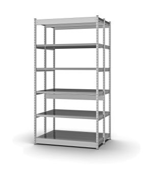 Fachboden-Rohrregal Grundregal RR, 2.000×1.025×800 mm, verzinkt