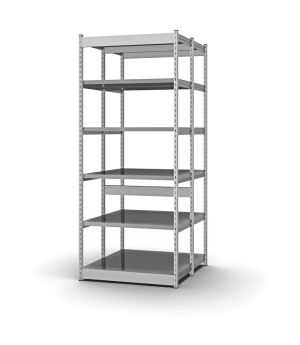 Fachboden-Rohrregal Grundregal RR, 2.000×1.325×800 mm, verzinkt