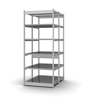Fachboden-Rohrregal Grundregal RR, 2.500×1.325×400 mm, verzinkt