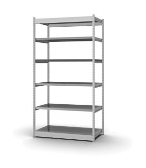 Fachboden-Rohrregal Grundregal RR, 2.500×1.025×500 mm, verzinkt