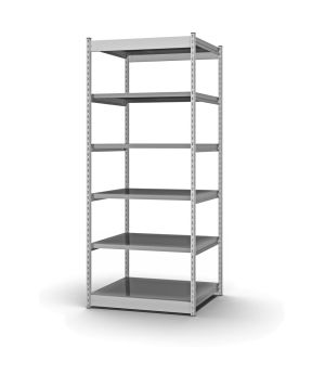 Fachboden-Rohrregal Grundregal RR, 2.500×1.325×500 mm, verzinkt