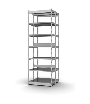 Fachboden-Rohrregal Grundregal RR, 2.500×1.325×600 mm, verzinkt