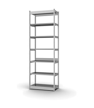 Fachboden-Rohrregal Grundregal RR, 2.500×1.325×600 mm, verzinkt